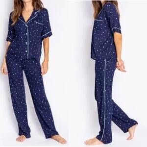 PJ Salvage Women's Midnight Blue Sky Pajama Set Size M preppy celestial stars